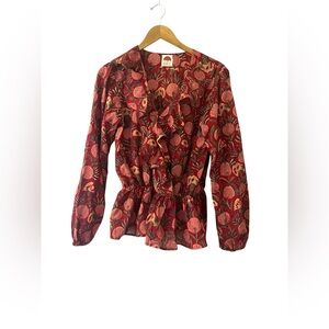 Daughters of India Red Floral Top